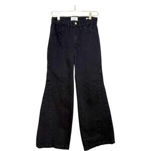 Frame Le Baggy Palazzo Wide Leg Jeans Women 25 Black Boho Denim Festival‎